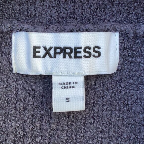 EXPRESS WOMENS SWEATER BLAZER DOUBLE BREASTED RHINESTONE EMBELLISHED BLUE SMALL - Picture 9 of 10